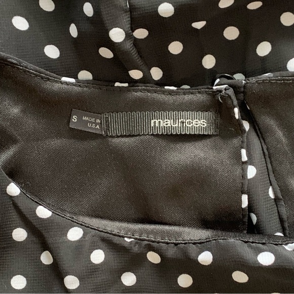 Maurices  black with white polkadot dress size small - Picture 6 of 7